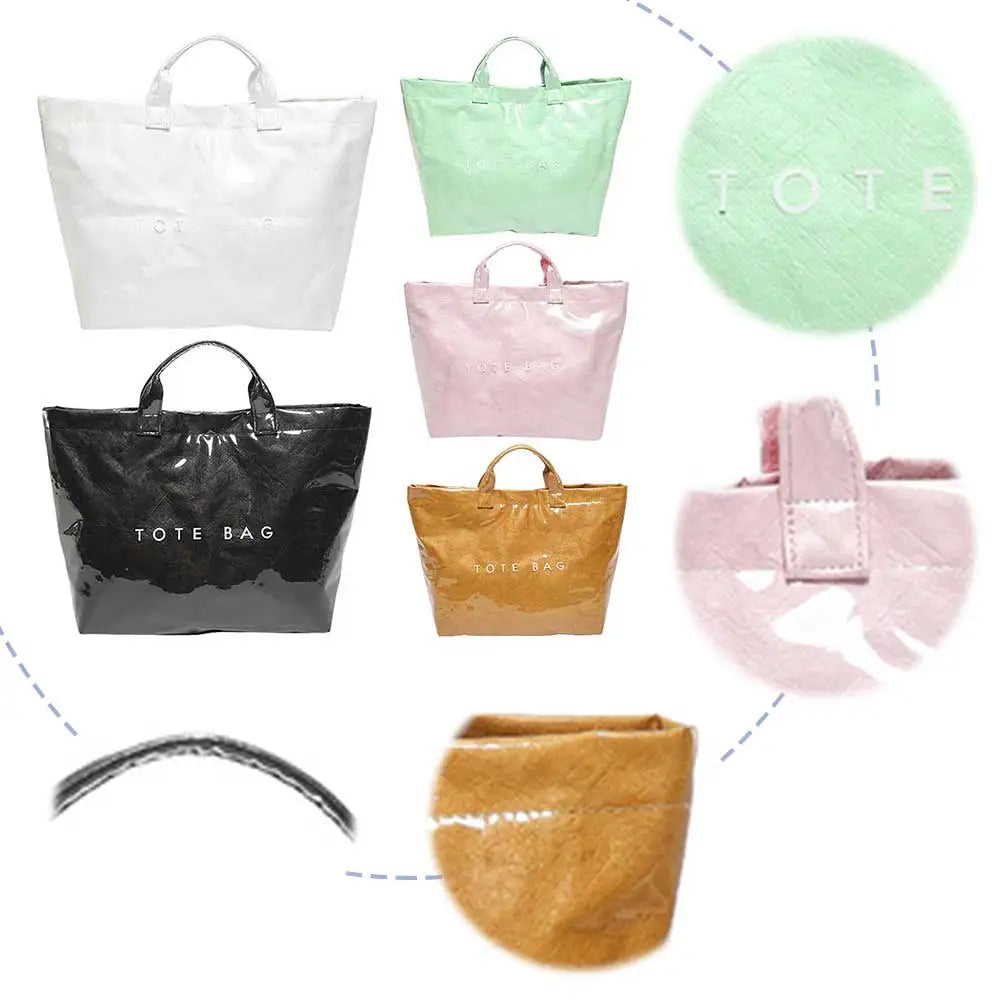 PVC Tote Bag Large Capacity Travel Shopping Bag Y2K Top Handle Bag for Women Work Shopping Travel