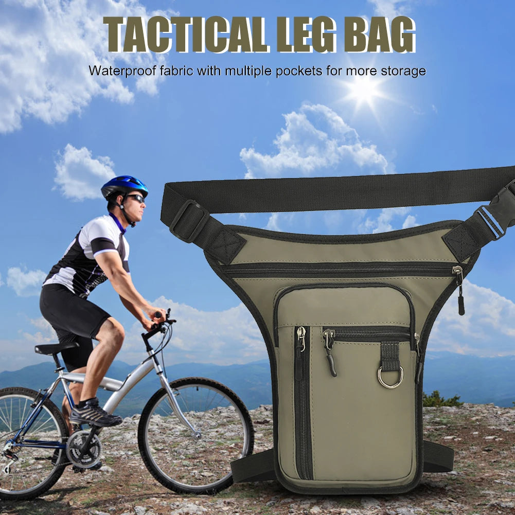 Men Motorcycle Leg Side Bag Multipocket Hip Waist Bags PU Leather Tactical Travel Purse Outdoor Sports Ride Bag