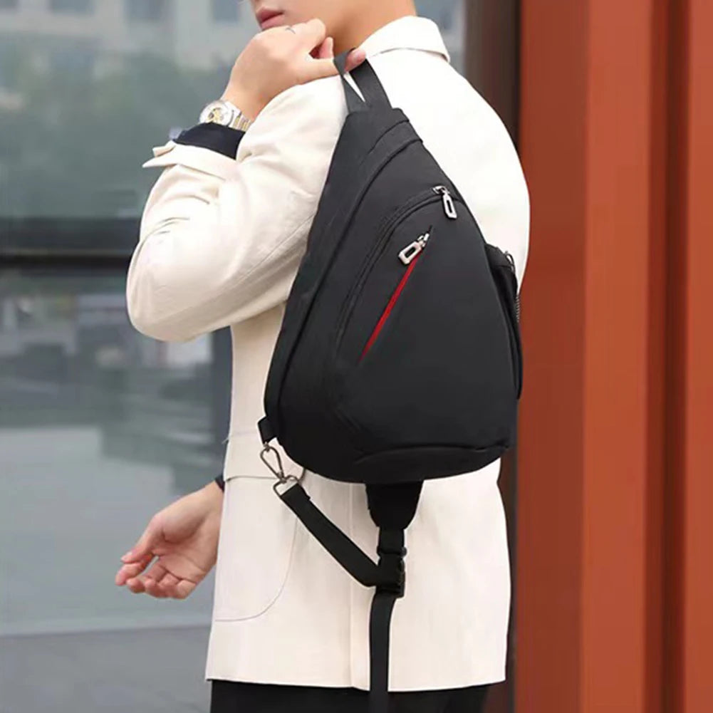 Man Chest Bag Oxford Shoulder Bags Large Capacity Multifunctional Multi-pockets Anti Theft Casual Fashion for Sports Training