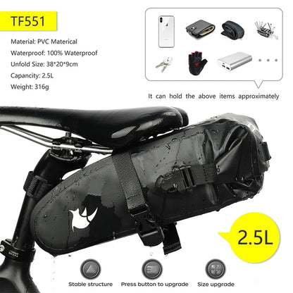 Rhinowalk Bicycle Bag 5L-13L Full Waterproof  Road Mountain Bike Cycling Rear Rack Bag Luggage Pannier Bike Saddle Accessories
