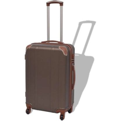 vidaXL 4 Piece Hardcase Trolley Set Coffee Trip Traveling Luggage Suitcase