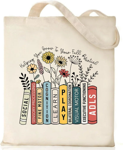 Canvas Tote Bag for Women with Inner Pocket, Aesthetic Shoulder Book Bags Gift Totes Shopping Reusable Grocery Bags