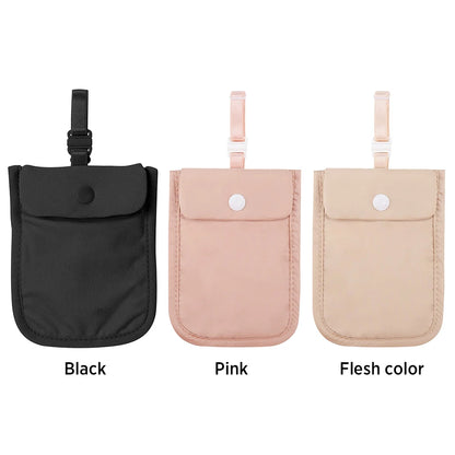 Women Wallets Solid Color Hidden Bra Wallet Flap Clasp Secret Travel Wallet Pickpocket Belt Cotton for Money Valuables
