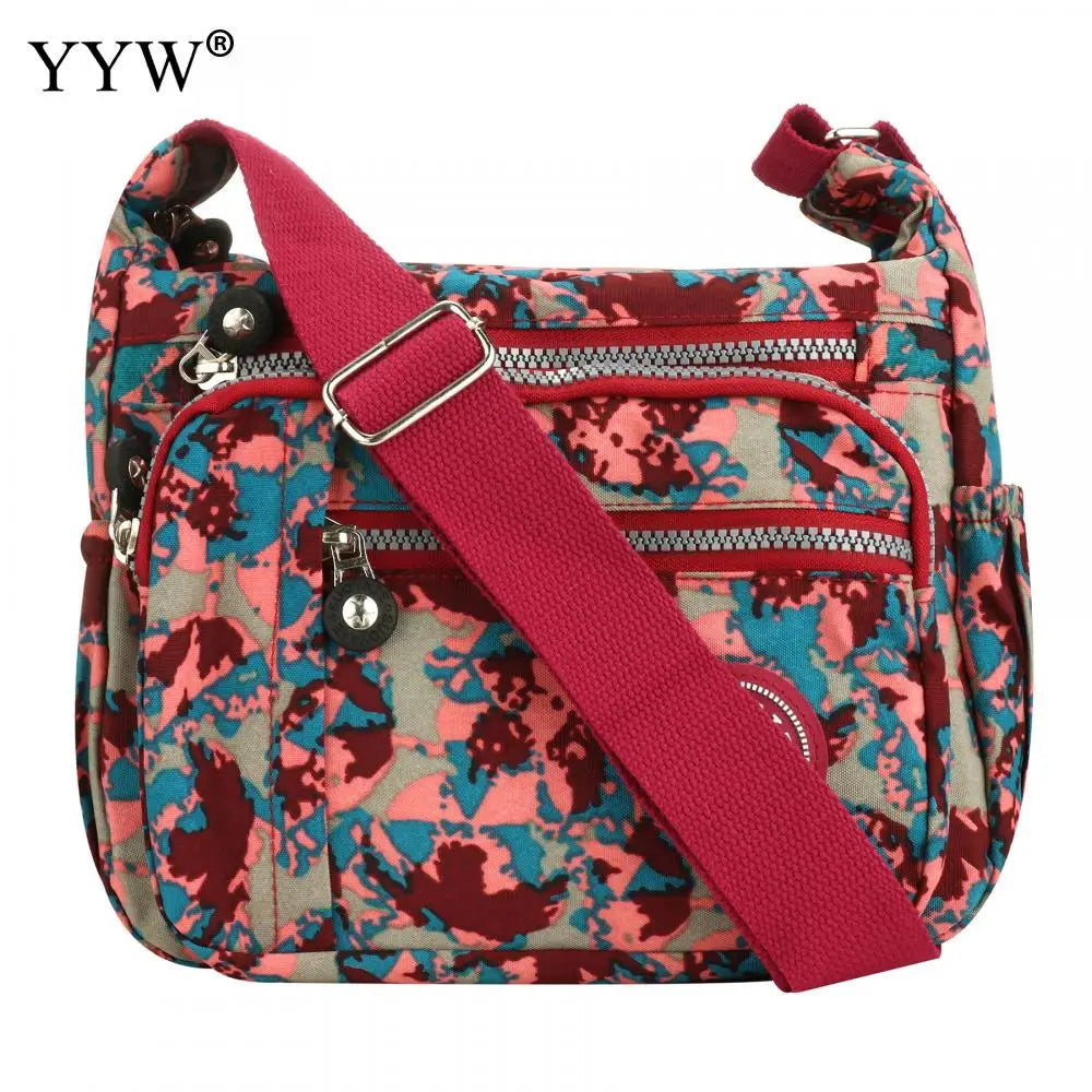 Womens Multi Pocket Casual Crossbody Bag Travel Bag Messenger Handbag For Shopping Hiking Daily Use Nylon Shoulder Bags Pouch