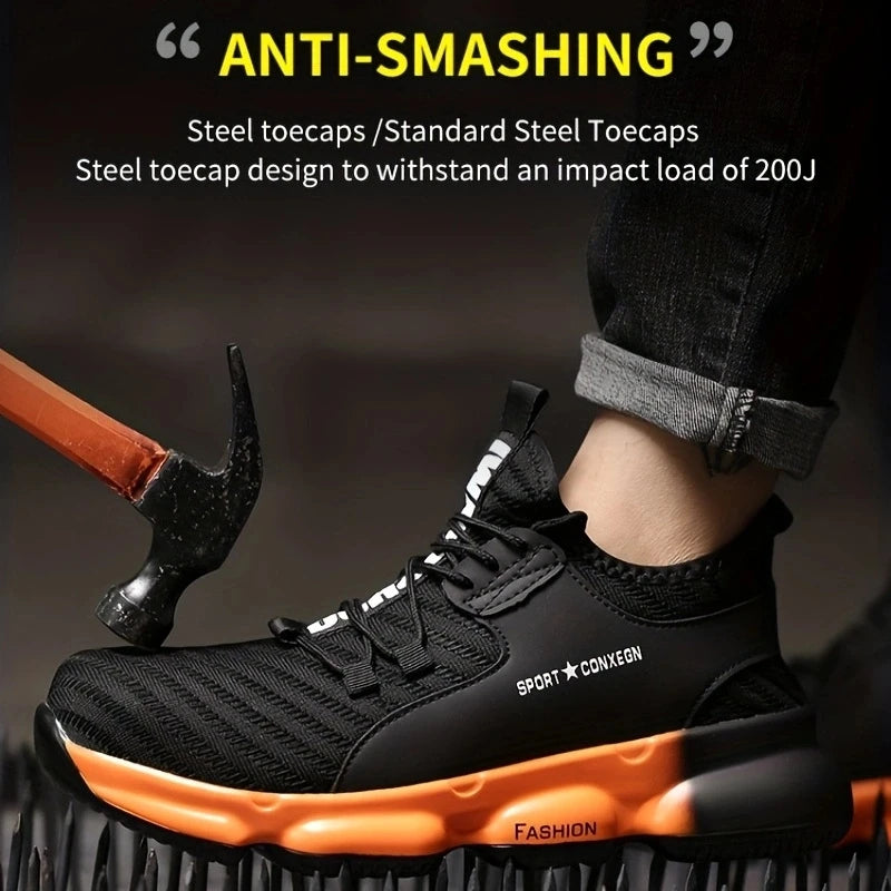 Anti-smash, anti-puncture, breathable, fashionable and comfortable safety shoes