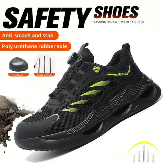 Soft sole lace-free anti-smash and anti-puncture safety shoes