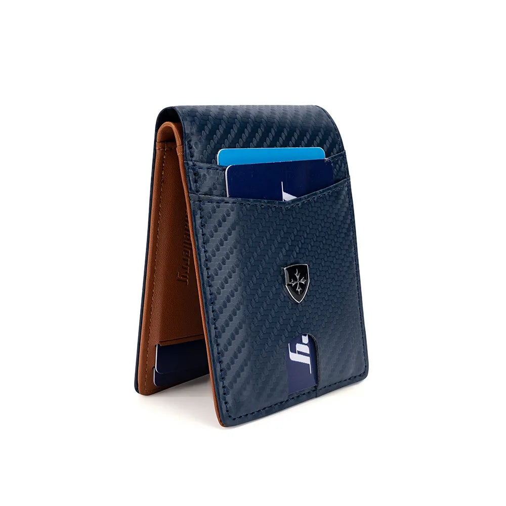 Slim Wallet for Men Leather Money Clip Mens Wallets RFID Blocking Front Pocket Bifold Credit Card Holder Purses Pocket