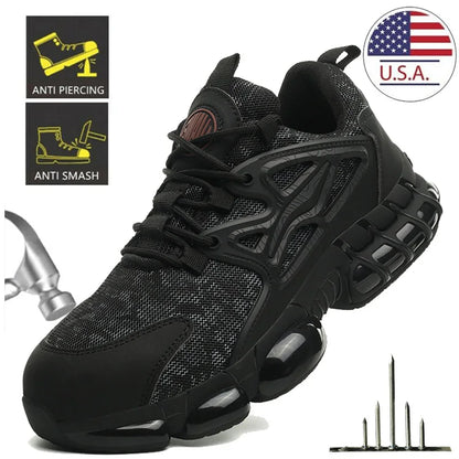 Lightweight Safety Shoes Mens Work Shoes Steel Toe Cap Work Boots Hiking Sneakers Man Women Breathable Shoes Construction Shoes
