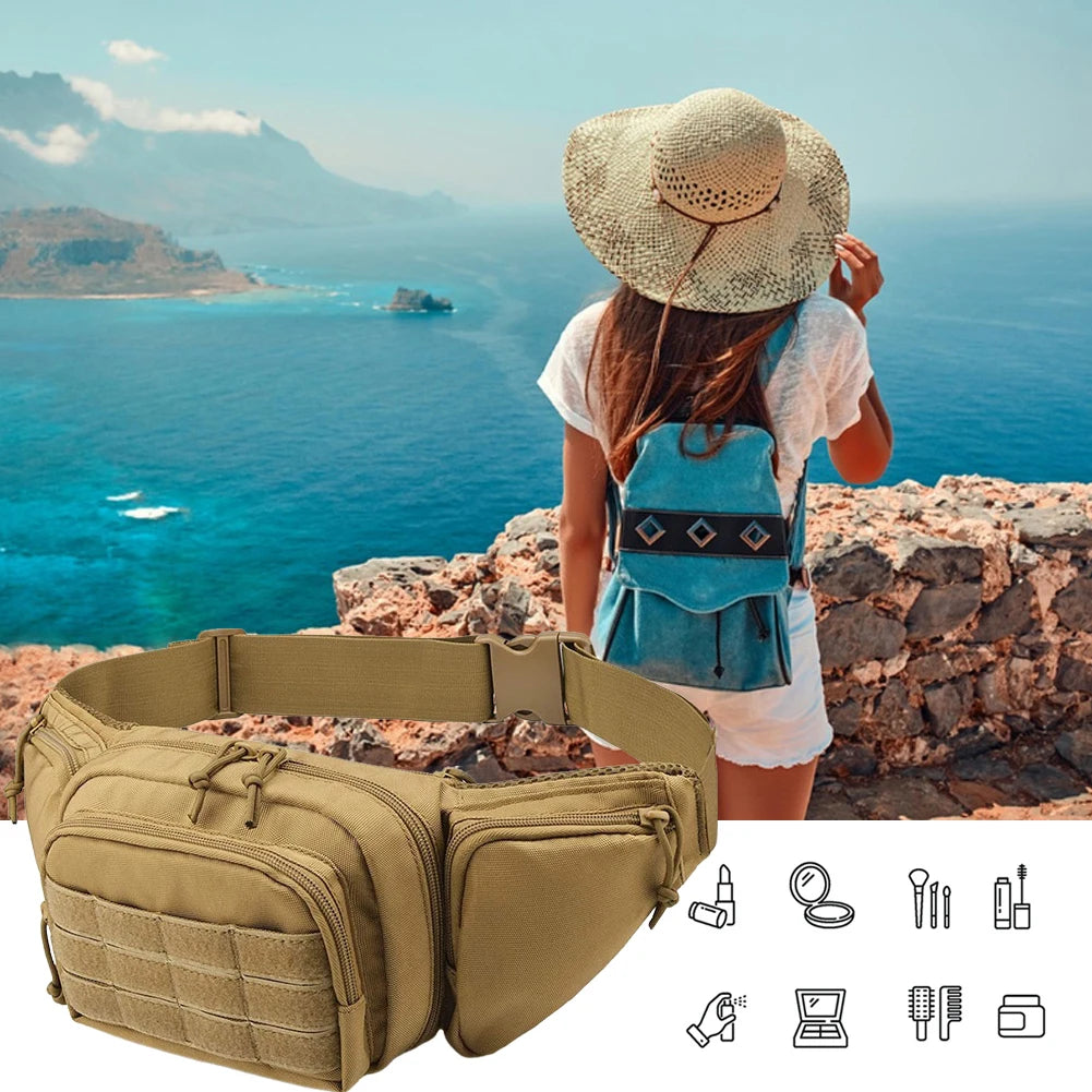 Tactical Waist Gun Bag for Women Men Casual Daypack Waist Bag Pack Shoulder Bag for Running Hiking Travel Workout