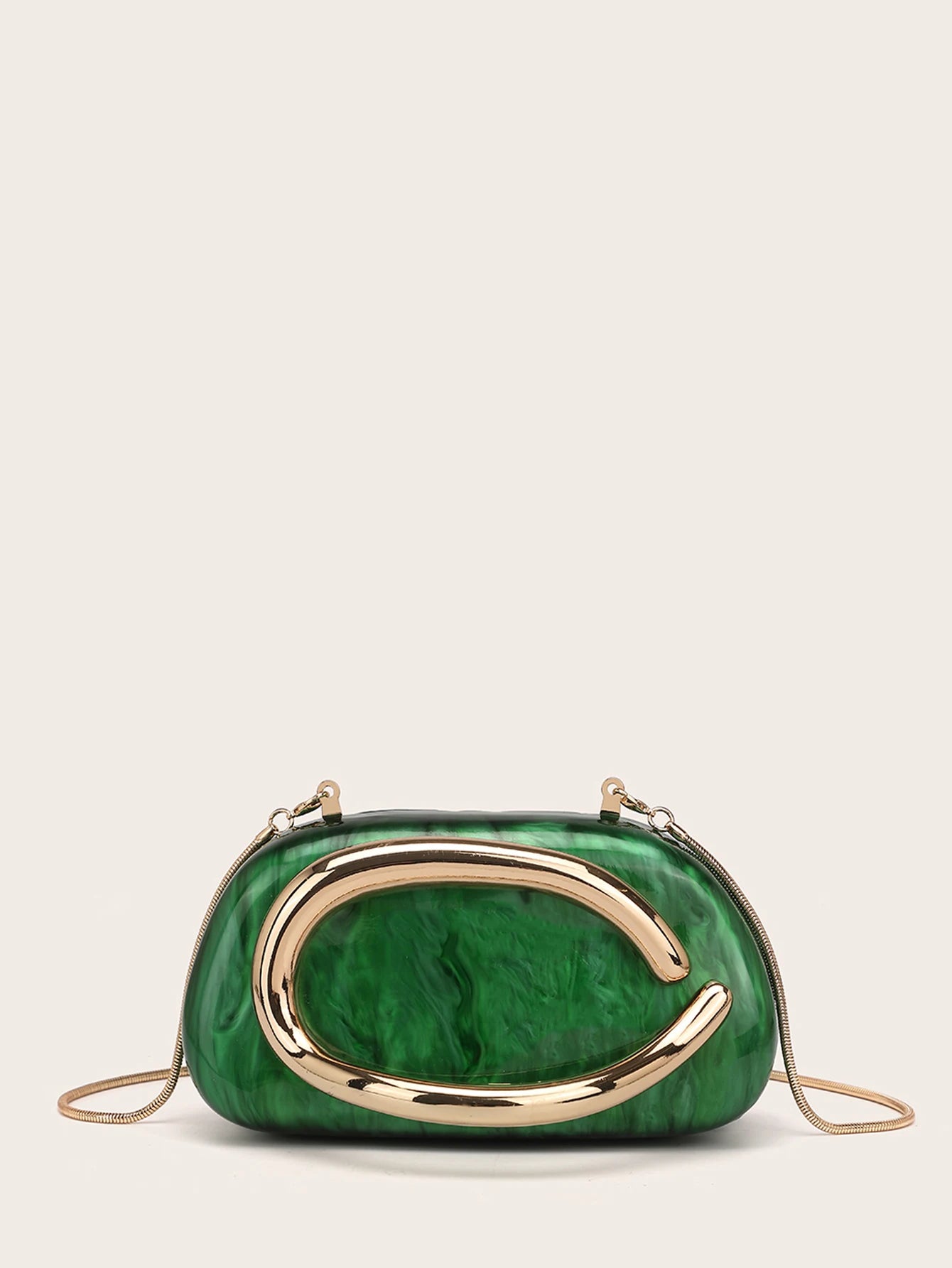 Fashion White Acrylic Clutch Bag Bride Metal Gold Women Luxury Evening Banquet Clutch Bag Shoulder Wedding Party Purse