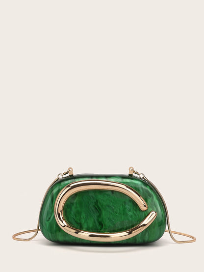 Luxurious dinner clutch, fashionable ladies' handbag, bride's metal gold wedding wallet, party crossbody bag