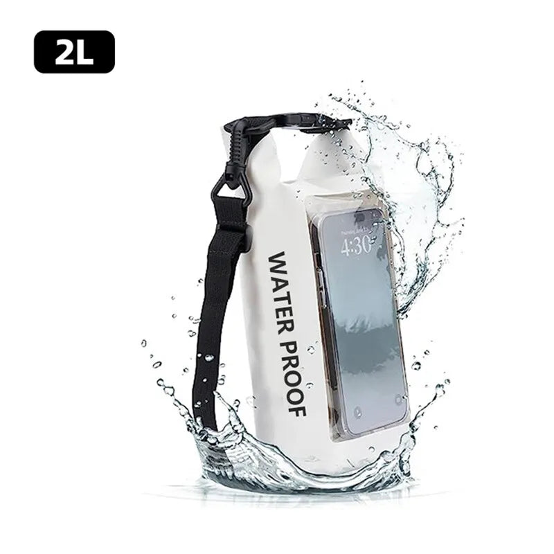 2L Waterproof Dry Bag Phone Pouch Touch Screen Protection Outdoor Beach Kayak Camping Diving Swimming Water Sports Boating Gear