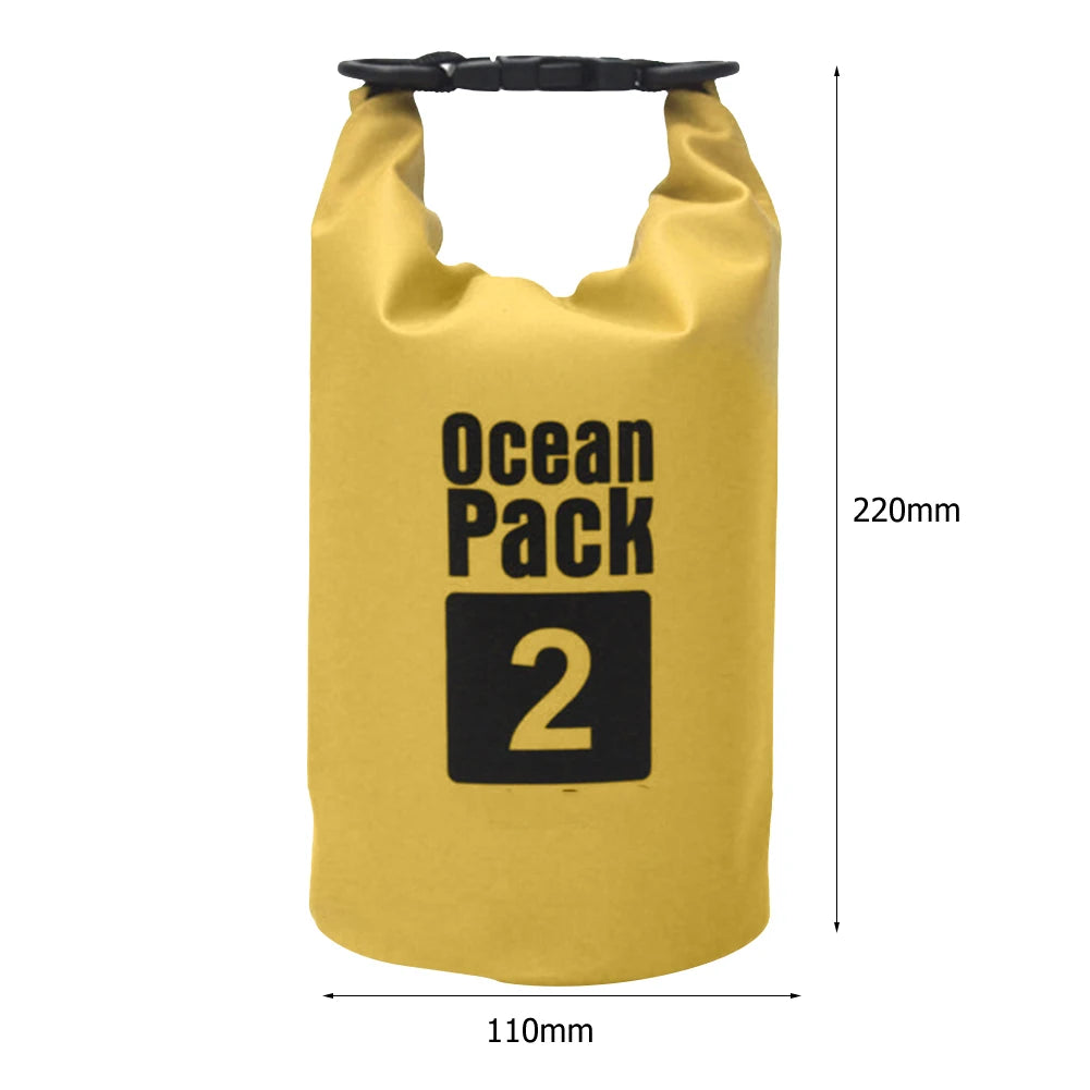 15-2L Swimming Waterproof Dry Bag Outdoor Floating Trekking Beach Backpack PVC Thickened Double-Layer Fabric IPX6 Waterproof Bag
