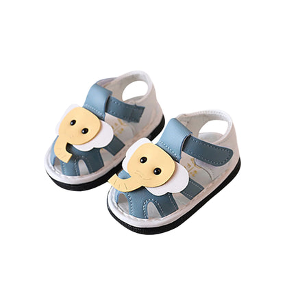 Toddler Boys Girls Cute Dinosaur Anti-Slip Sandals Summer Soft Sole Closed Toe Flats Walking Shoes for Baby Infant Kids