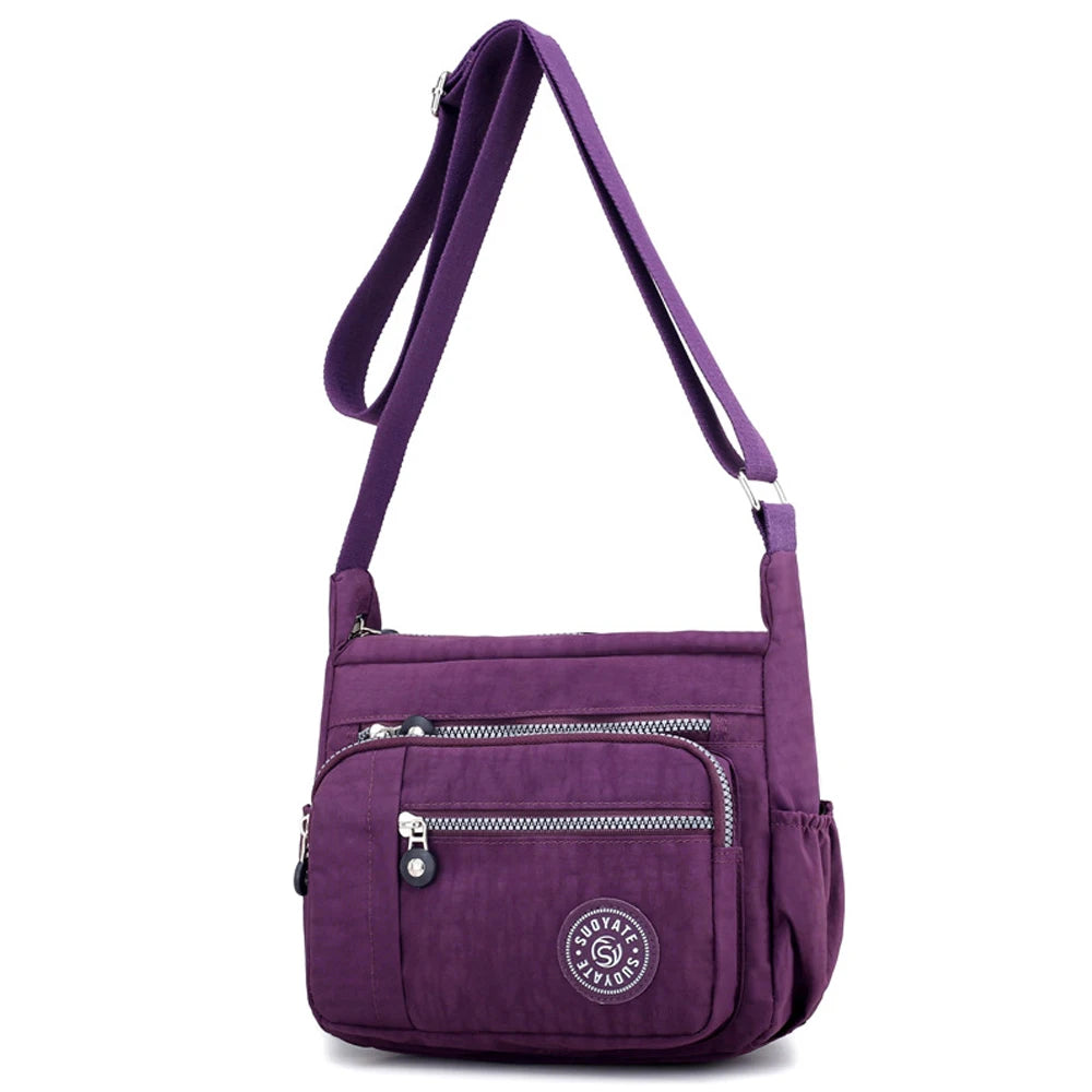 Fashion Multi-Pocket Women's Handbags Casual Crossbody Bag Floral Pattern Shoulder Bag Nylon Waterproof Messenger Bags