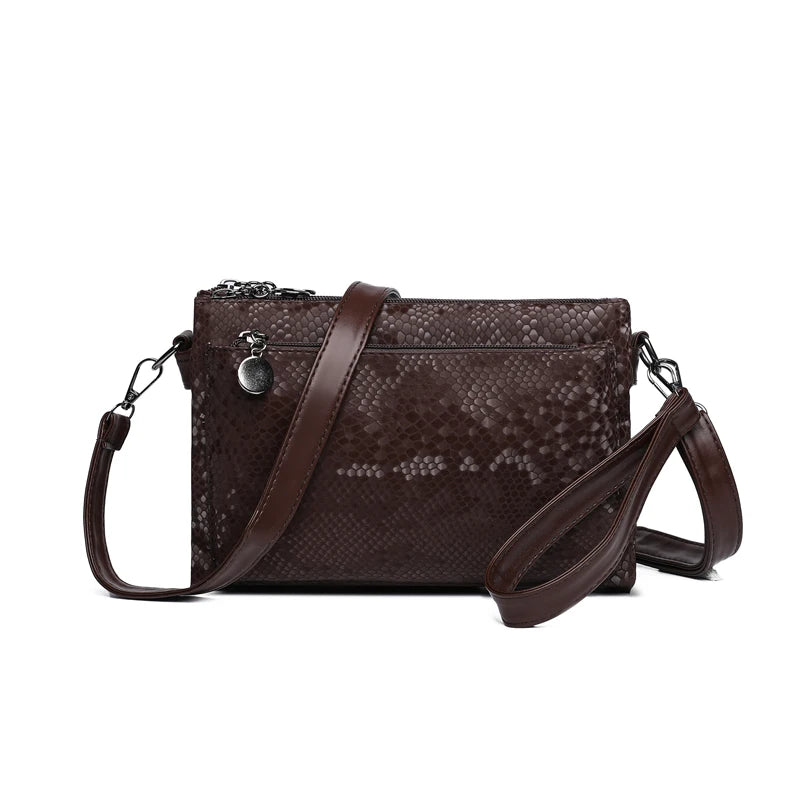 Sequins Three-layer Bag Women Soft Leather Shoulder Crossbody Messenger Bags Clutch Sac Luxury handbags women Bgas Designer