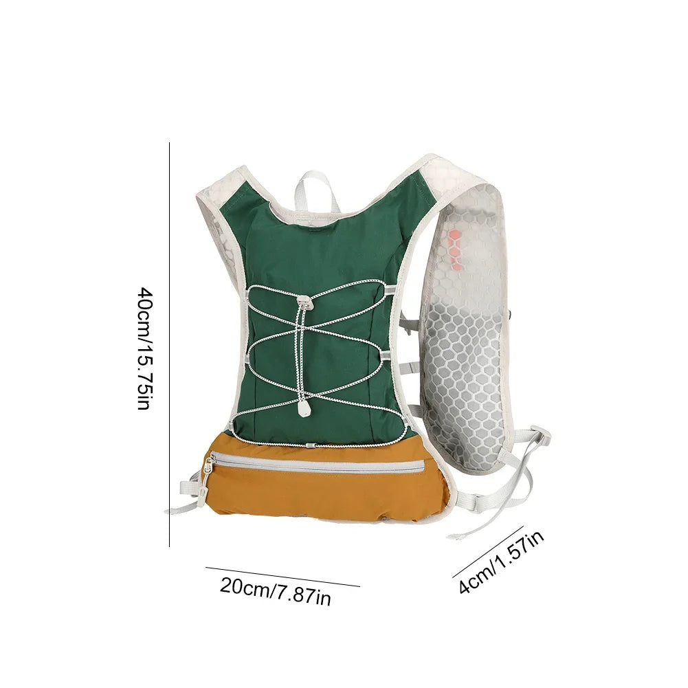 Outdoor Biking Running Storage Vest Pack Lightweight Hydration Backpack Reflective Water Bottle Chest Pack Phone Storage Pocket