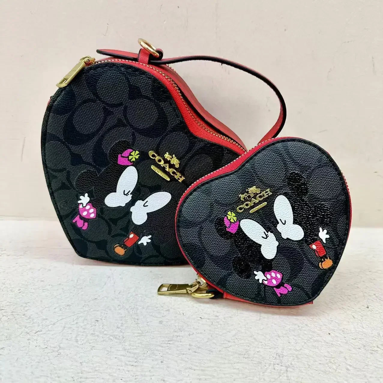 2024 European and American Style Unique Cartoon Mother-Daughter Heart-Shaped Crossbody Bag