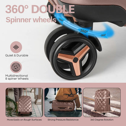 Luggage Sets 2 Piece Suitcase Set PP Hardside Luggage with Spinner Wheels Carry On Luggage with TSA Lock(14"/20")