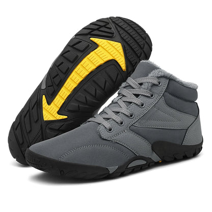 Winter Snow Boots Barefoot Hiking Shoes Waterproof Warm Lined Booties Anti Slip Wide Toe Box Ankle Booties for Hiking Climbing