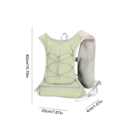 Outdoor Biking Running Storage Vest Pack Lightweight Hydration Backpack Reflective Water Bottle Chest Pack Phone Storage Pocket