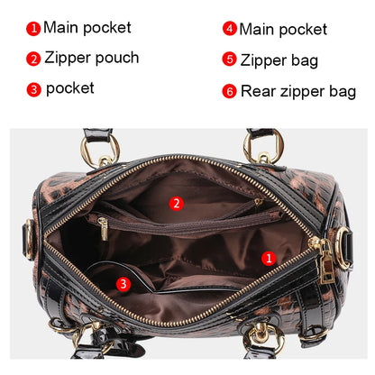 Aidrani Original design women's handbag with large capacity and fashionable leopard print bag made of high-quality cowhide