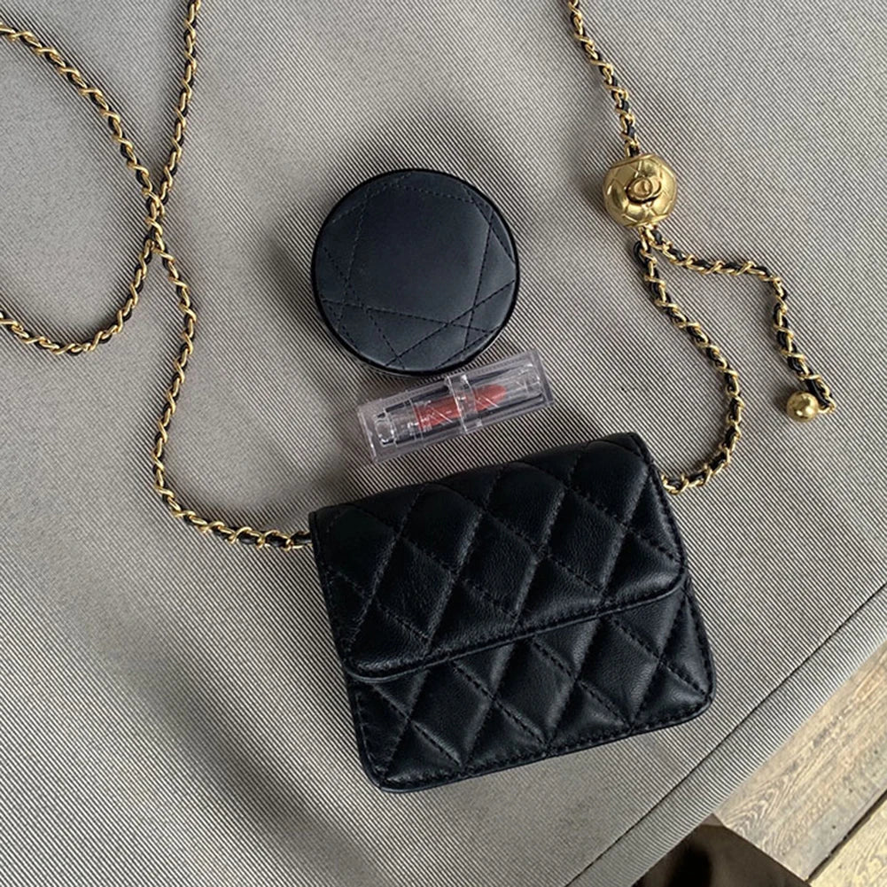 Women Mini Belt Bag Versatile Quilted Crossbody Purse Trendy Satchel Sling Purse Leather Hobo Bag Girl Stylish Purse