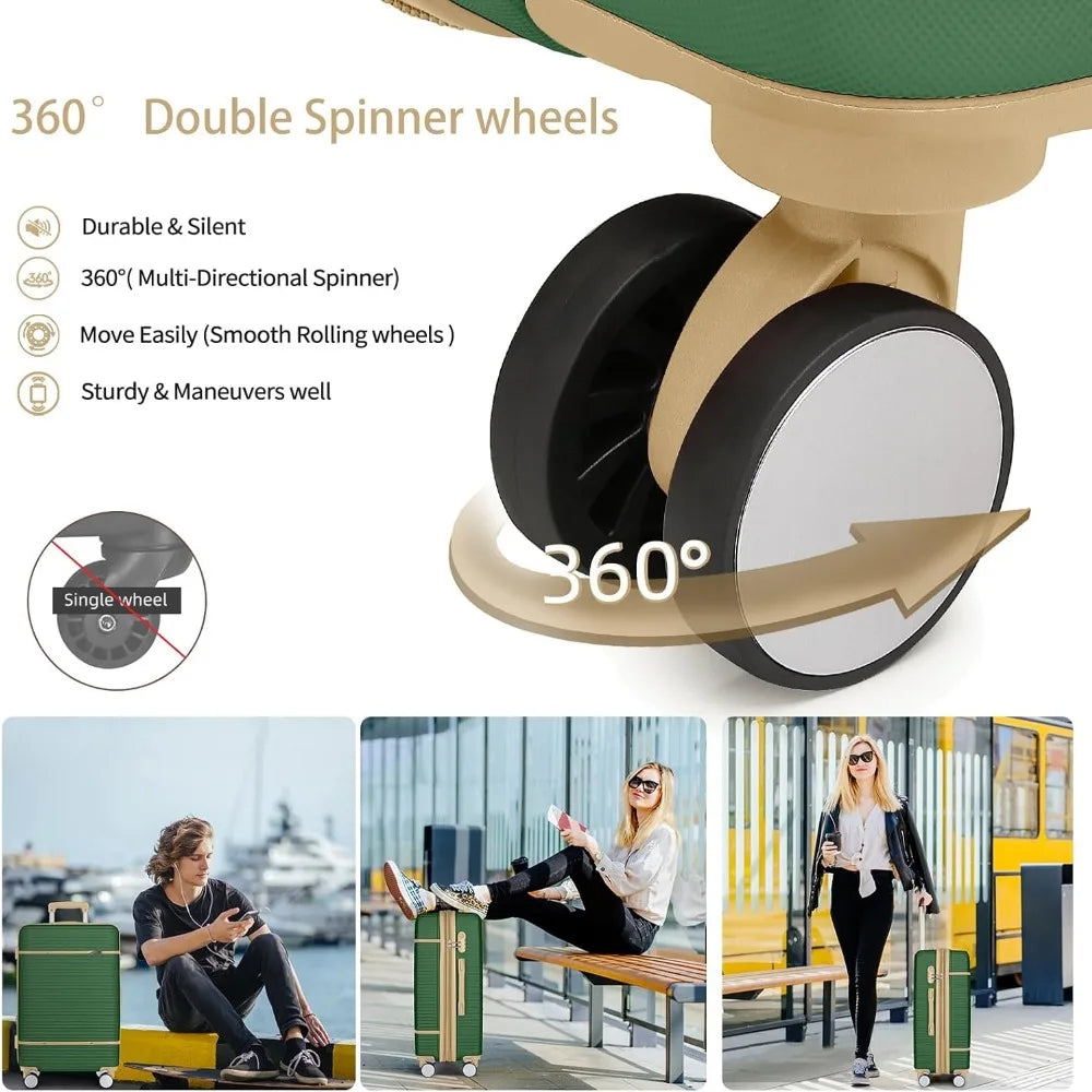 LARVENDER Luggage Sets 6 Piece with Duffel Bag, Expandable(Only 28 & 24") Hardside Luggage with Cosmetic Case 360° Spinner Wheel