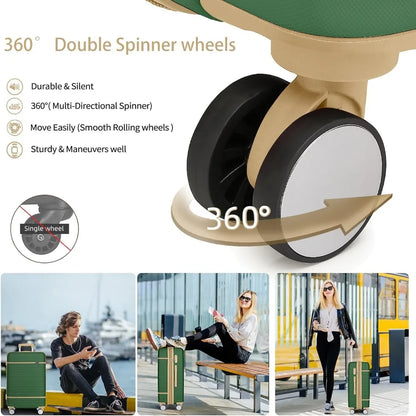 LARVENDER Luggage Sets 6 Piece with Duffel Bag, Expandable(Only 28 & 24") Hardside Luggage with Cosmetic Case 360° Spinner Wheel