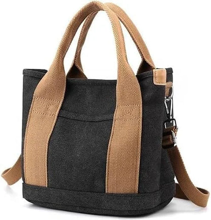 Small Tote Bag with Zipper, 2024 Canvas Multi-Pocket Crossbody Bag Shoulder Bag Satchel Hobo Bag Messenger Bag