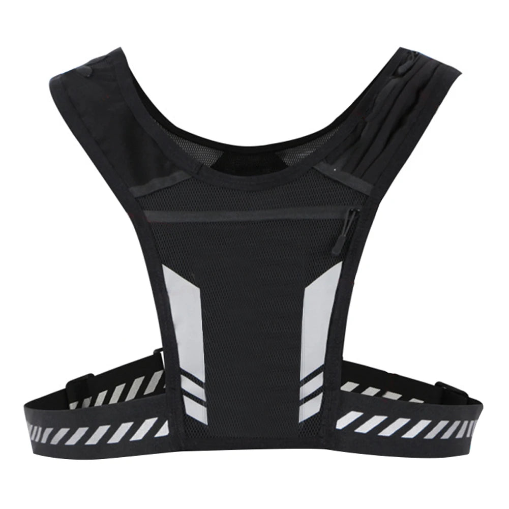 Reflective Hydration Backpack Mesh Breathable Sports Water Bag Lightweight Elastic Women Men Large Capacity for Jogging Fitness