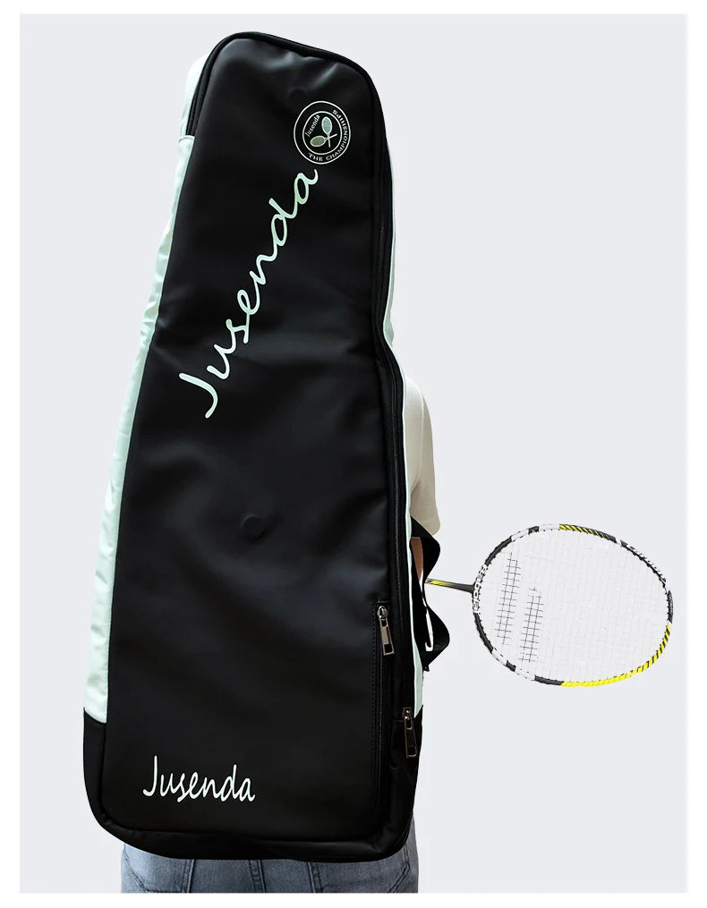 Jusenda Tennis Paddle Backpack Badminton Racket Bag Padel Carrying Handbag Large Capacity Gym Sports Bags Foldable for 2 Rackets