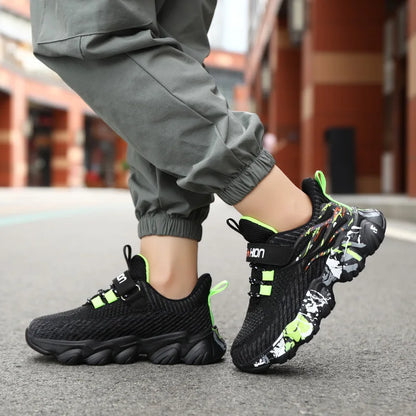 Children Fashion Breathable Stripe Design for Training, Running & Sports Sneaker for Kids