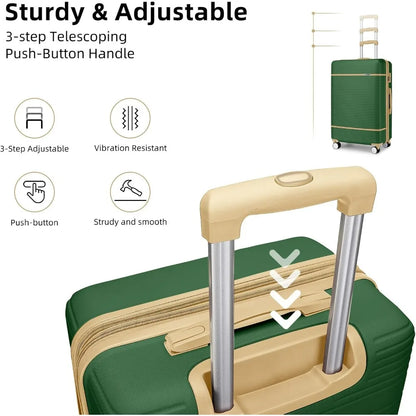 LARVENDER Luggage Sets 6 Piece with Duffel Bag, Expandable(Only 28 & 24") Hardside Luggage with Cosmetic Case 360° Spinner Wheel