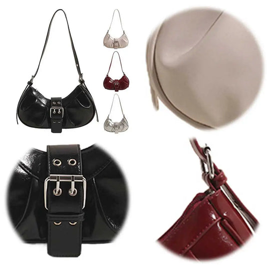 PU Leather Shoulder Bag with Adjustable Strap for Women Crossbody Bag Pleated Clutch Purse Underarm Purse for Travel Commuting