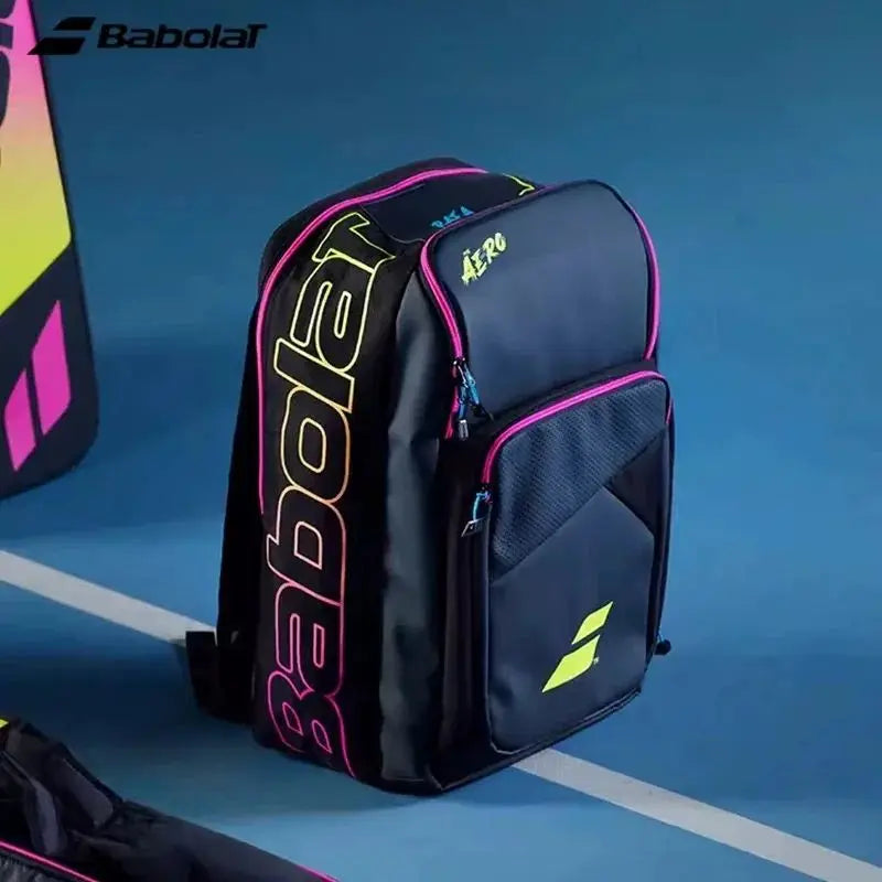 2024 Babolat Pure Aero Rafa Tennis Backpack Large Capacity Sports Bag Holds Up To 2 Tennis Badminton Racquets For Women Men