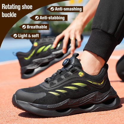 Soft sole lace-free anti-smash and anti-puncture safety shoes