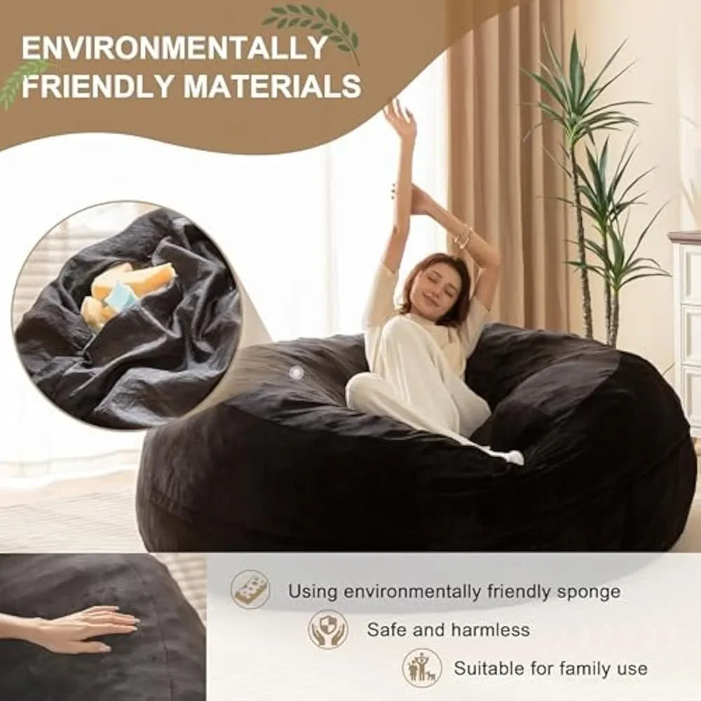 Bean Bag Sofa, 5FT for Adults Oversize Floor Beans Bags ,Memory Foam Giant Beans Bags, Lounger Versatile Design, Beans Bag Sofas