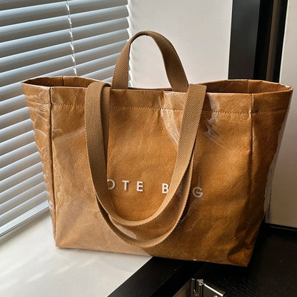 Tote Bag for Women Men Adjustable Strap Shoulder Bag with Inner Pocket Handbag Solid Satchel Bag for Work School Office