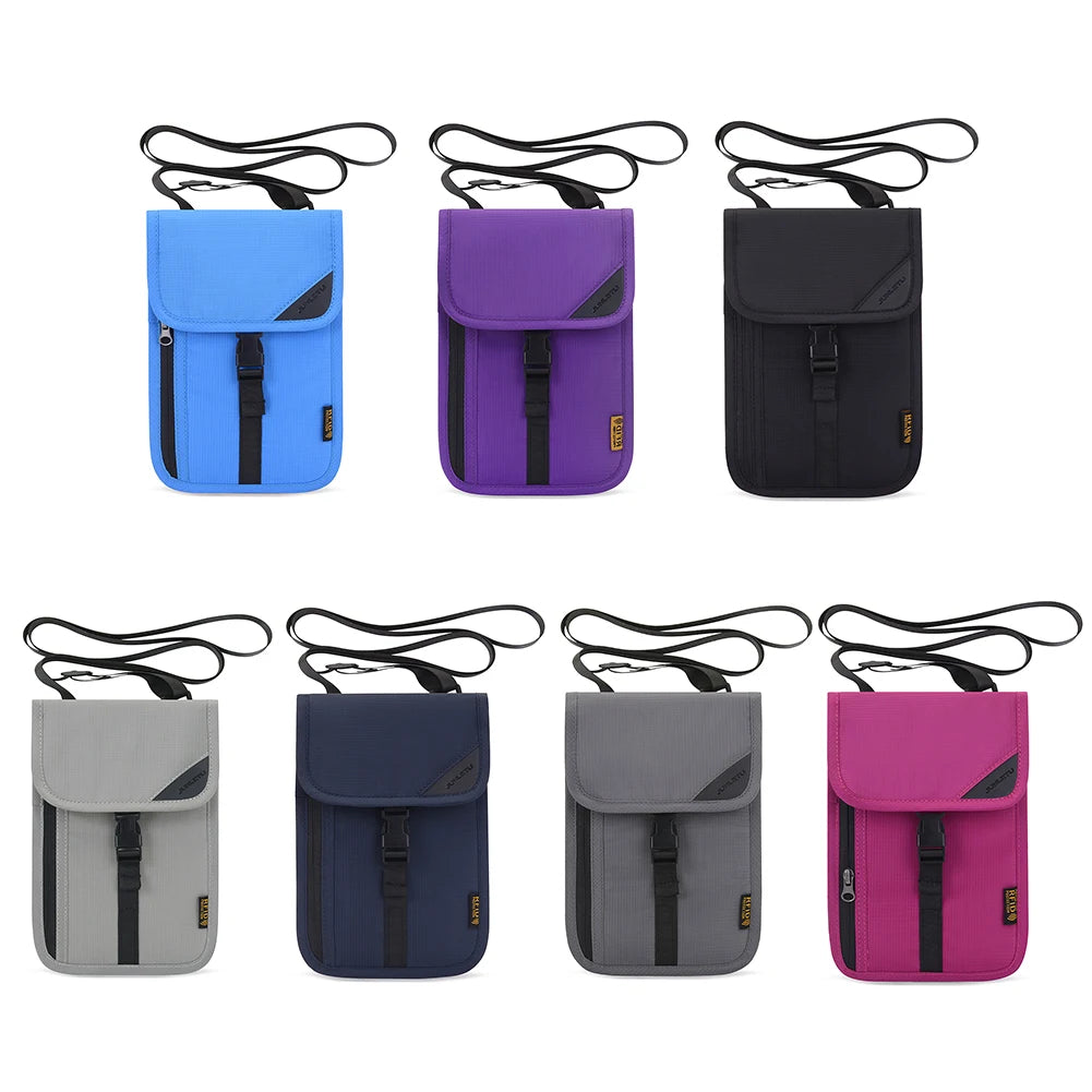 Waterproof Nylon Waist Bag Purse Anti-theft Money Document Card Storage Bag Portable Neck Wallet Mobile Phone Bag Passport Pouch