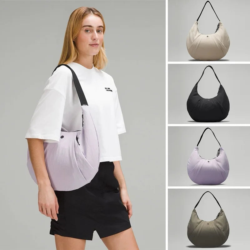 The new LU croissant Waterproof nylon Yoga bag Underarm bag All-matching large capacity dumpling bag Outdoor sports satchel