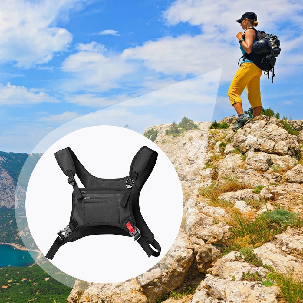 Sports Chest Bag for Men Water Resistant Chest Pack with Phone Holder Running Backpack for Workouts Running Cycling