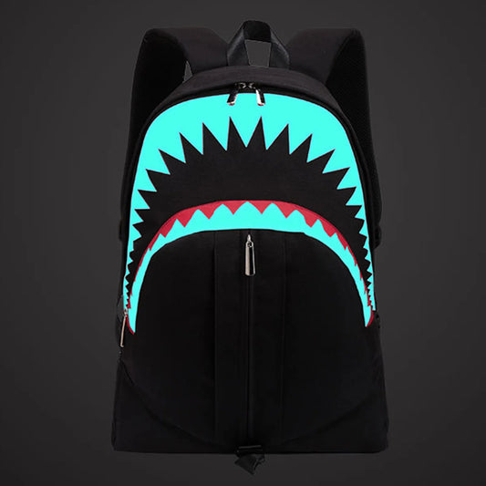 Multifunctional Male Backpack Fashion Shark Mouth Backpack Knapsack Men Casual Vintage Knapsack Bag Supplies
