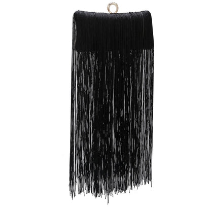 2025 Fashion Luxury Long Tassel Handmade Evening Banquet Bag Women Handbag Wedding Party Clutch Purse Shoulder Crossbody Purse