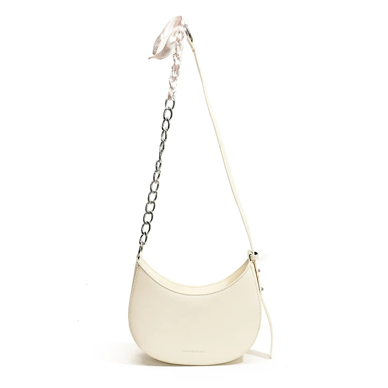 Crescent Bag for Women with Adjustable Strap Hobo Bag PU Leather Solid Crossbody Bag Casual for Work Travel