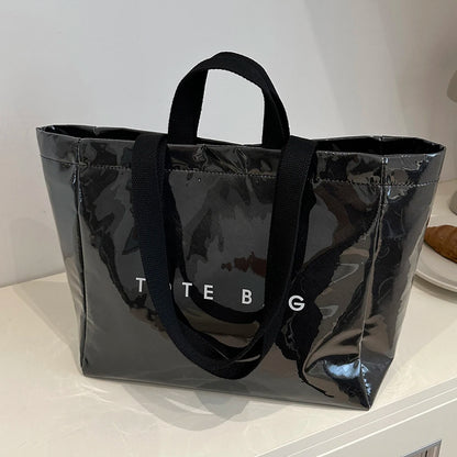 Tote Bag for Women Men Adjustable Strap Shoulder Bag with Inner Pocket Handbag Solid Satchel Bag for Work School Office