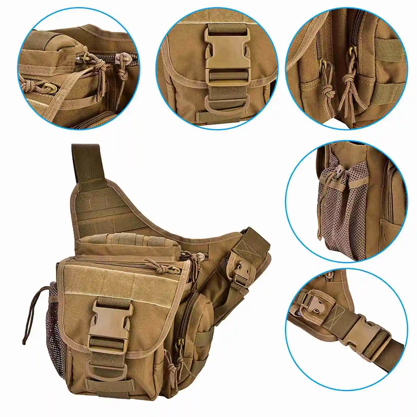 Chest Bag Durable Men Military Chest Shoulder Bag Pack for Travel Hiking Outdoor Equipment