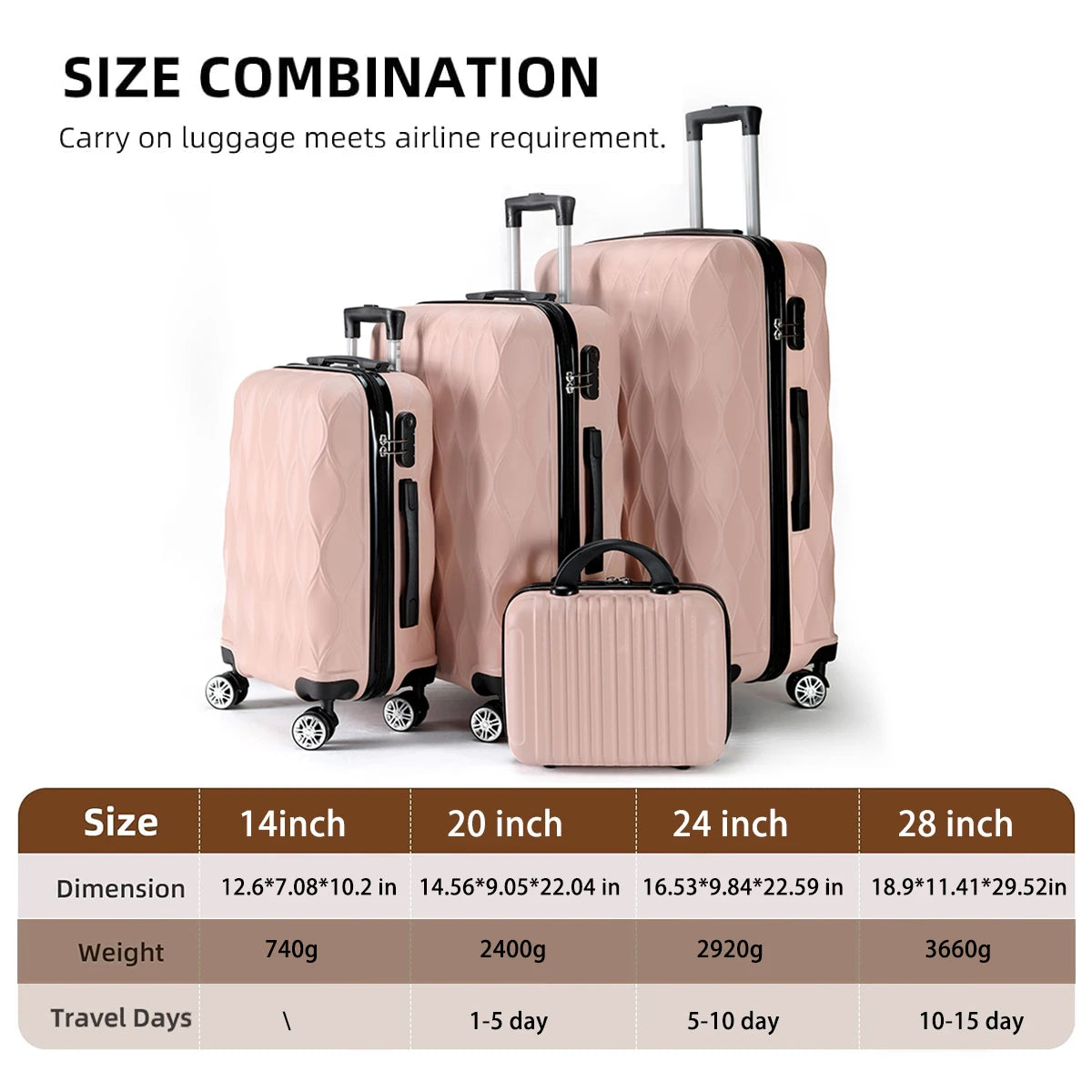 2-piece suitcase set, large capacity, family trip, business, home storage, birthday gifts, Valentine's Day gifts