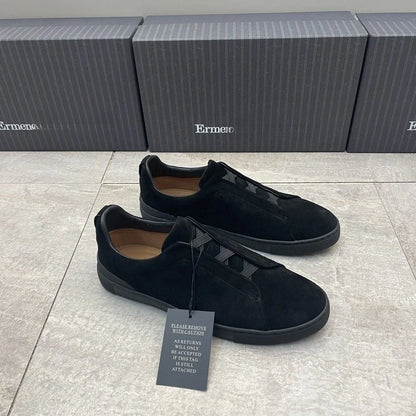 Zegnss Dress Shoes Designer Shoes Men Ermenegildos Zegnbs Soft Lace-Up Business Casual Party Quality Leather Chunky Sneakers