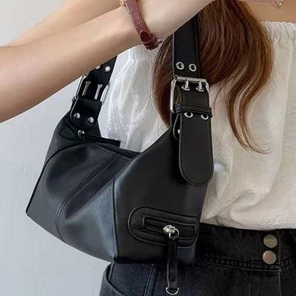 Underarm bag 2025 new style cool girl handbag European and American retro y2k street photography shoulder bag black small bag